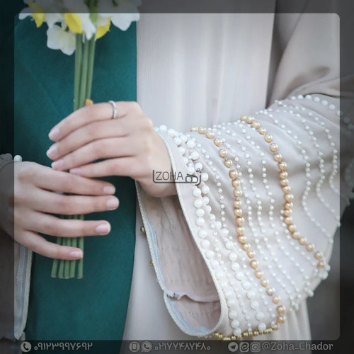 عبای ارغوان کیمونو جنس پارچه حناین